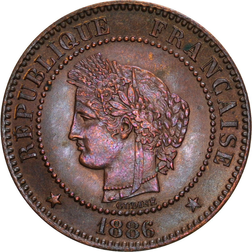 Coin, France, Cérès, 2 Centimes, 1886, Paris, AU(55-58), Bronze, KM:827.1