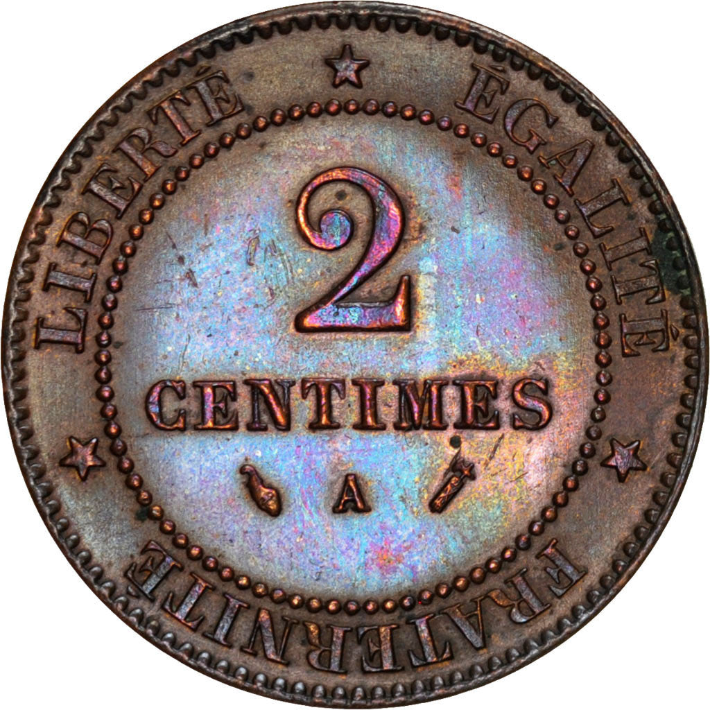 Coin, France, Cérès, 2 Centimes, 1886, Paris, AU(55-58), Bronze, KM:827.1