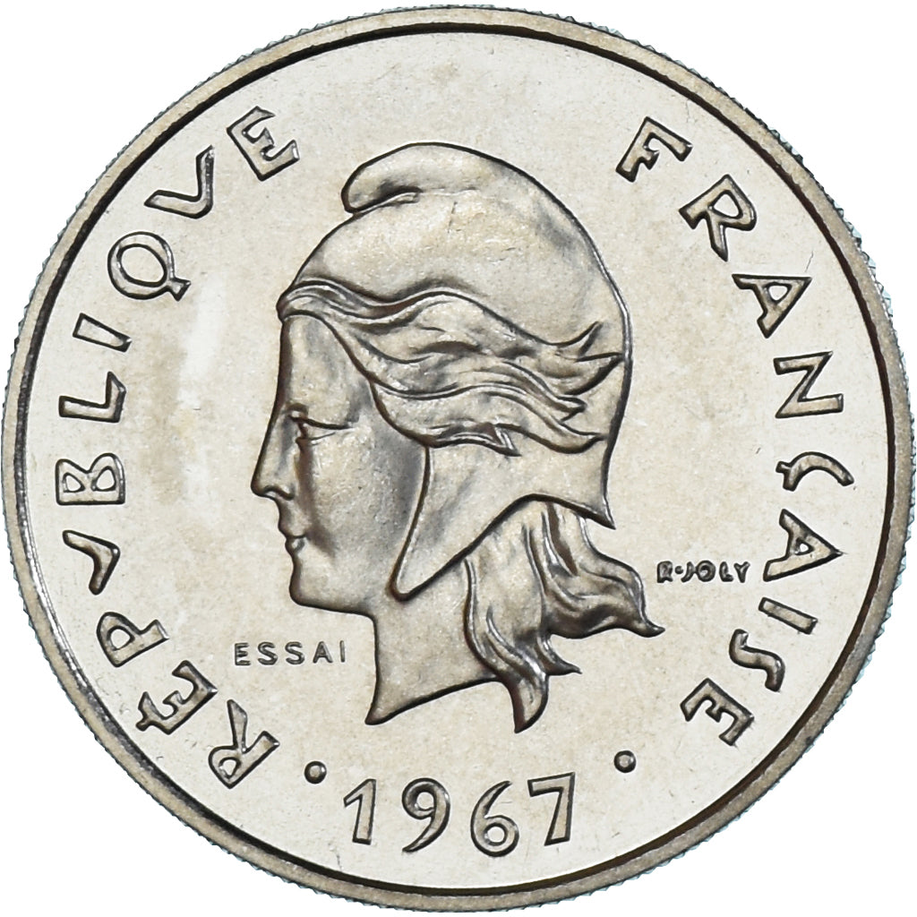 Coin, New Hebrides, 10 Francs, 1967, Monnaie de Paris, ESSAI, MS(65-70), Nickel