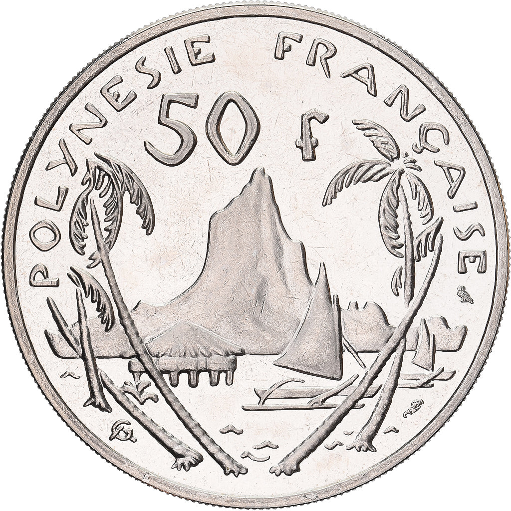 Moeda, Polinésia Francesa, 50 Francs, 1967, Monnaie de Paris, ENSAIO