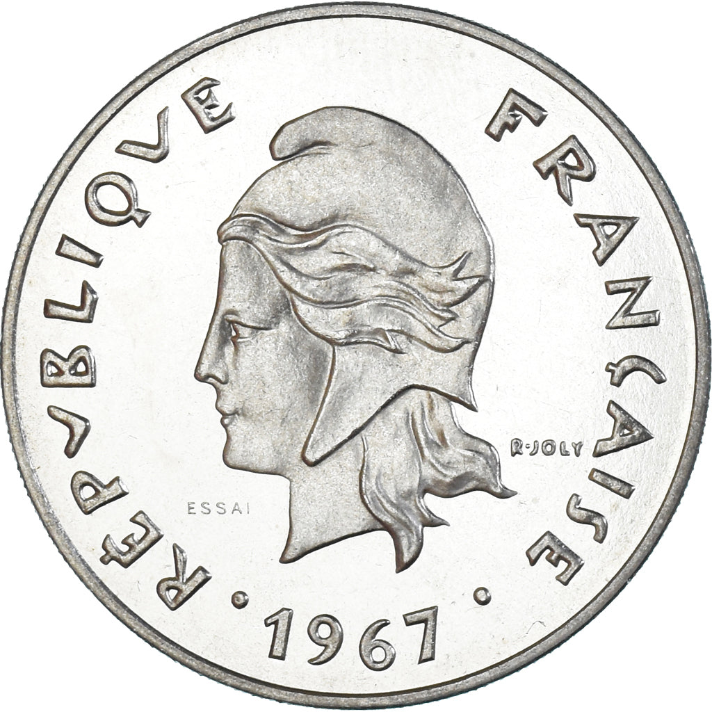 Moneta, Nowa Kaledonia, 50 Francs, 1967, Monnaie de Paris, PRÓBA, MS(65-70)