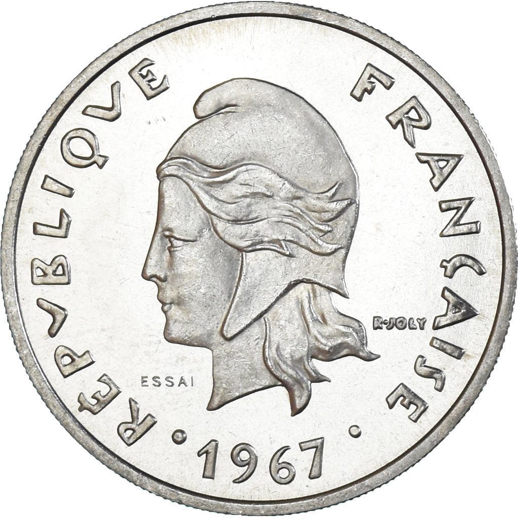 Moneda, Nueva Caledonia, 20 Francs, 1967, Monnaie de Paris, ESSAI, FDC, Níquel