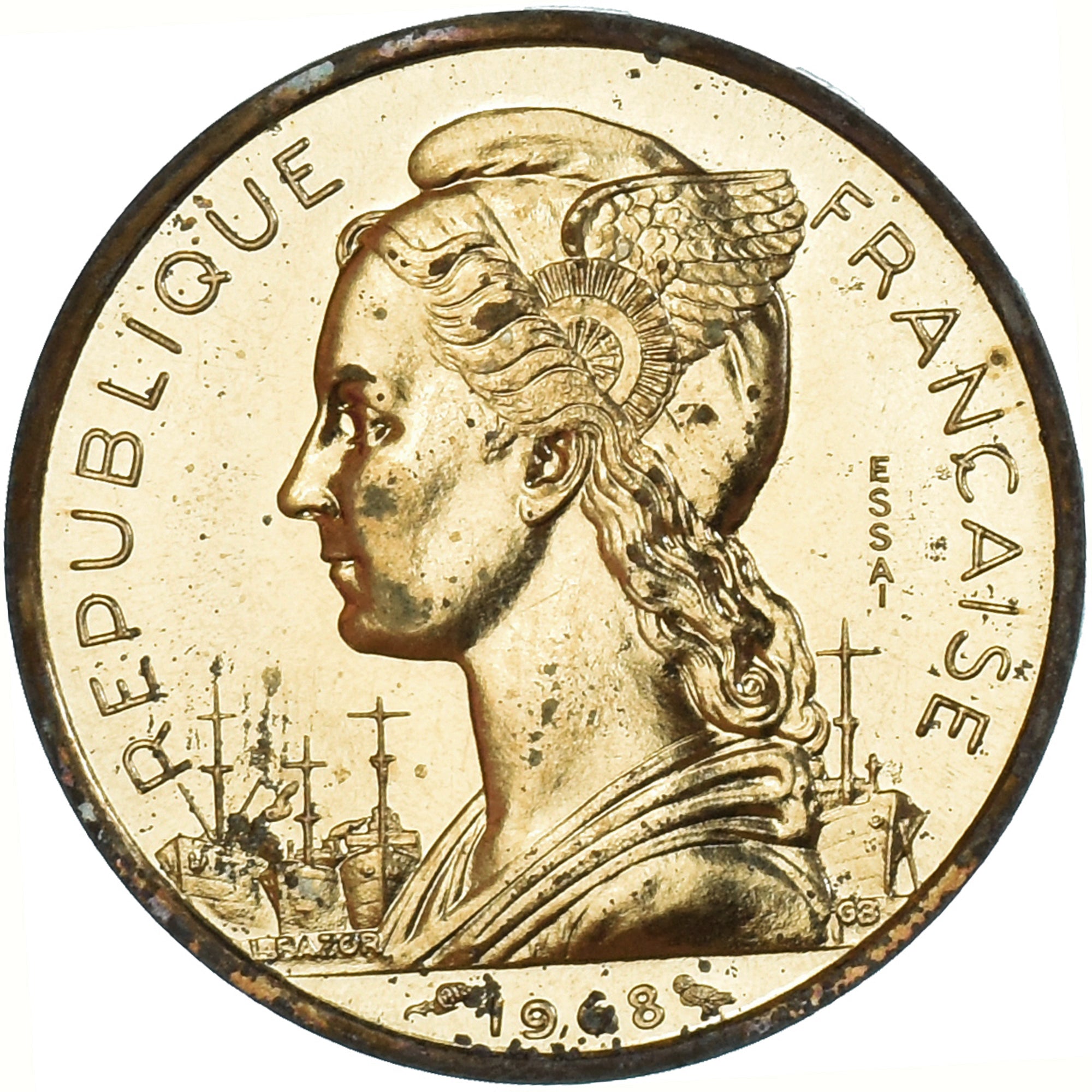 Moeda, TERRITÓRIO FRANCÊS DOS AFARS E ISSAS, 20 Francs, 1968, Monnaie de
