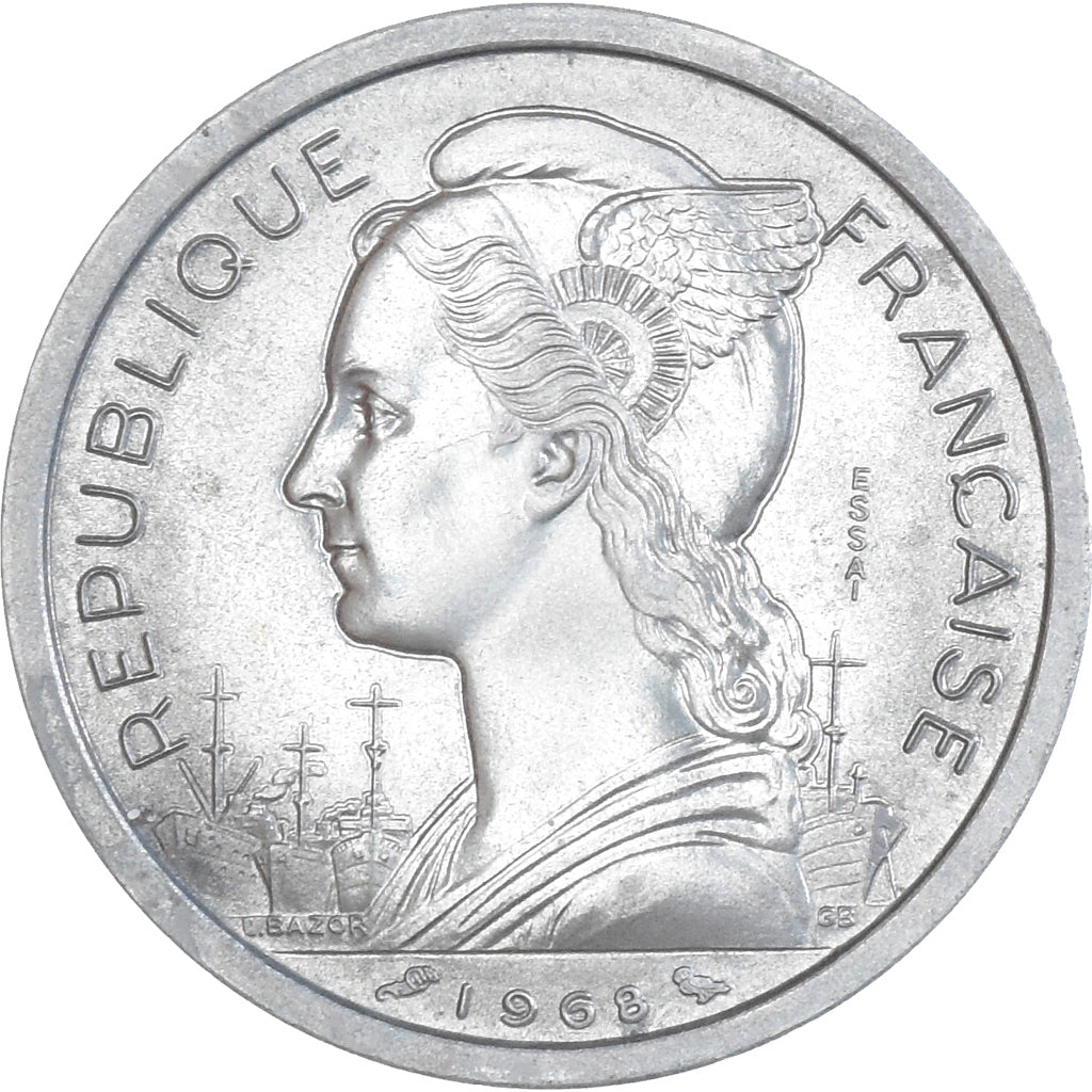 Münze, FRENCH AFARS & ISSAS, 2 Francs, 1968, Monnaie de Paris, ESSAI, STGL