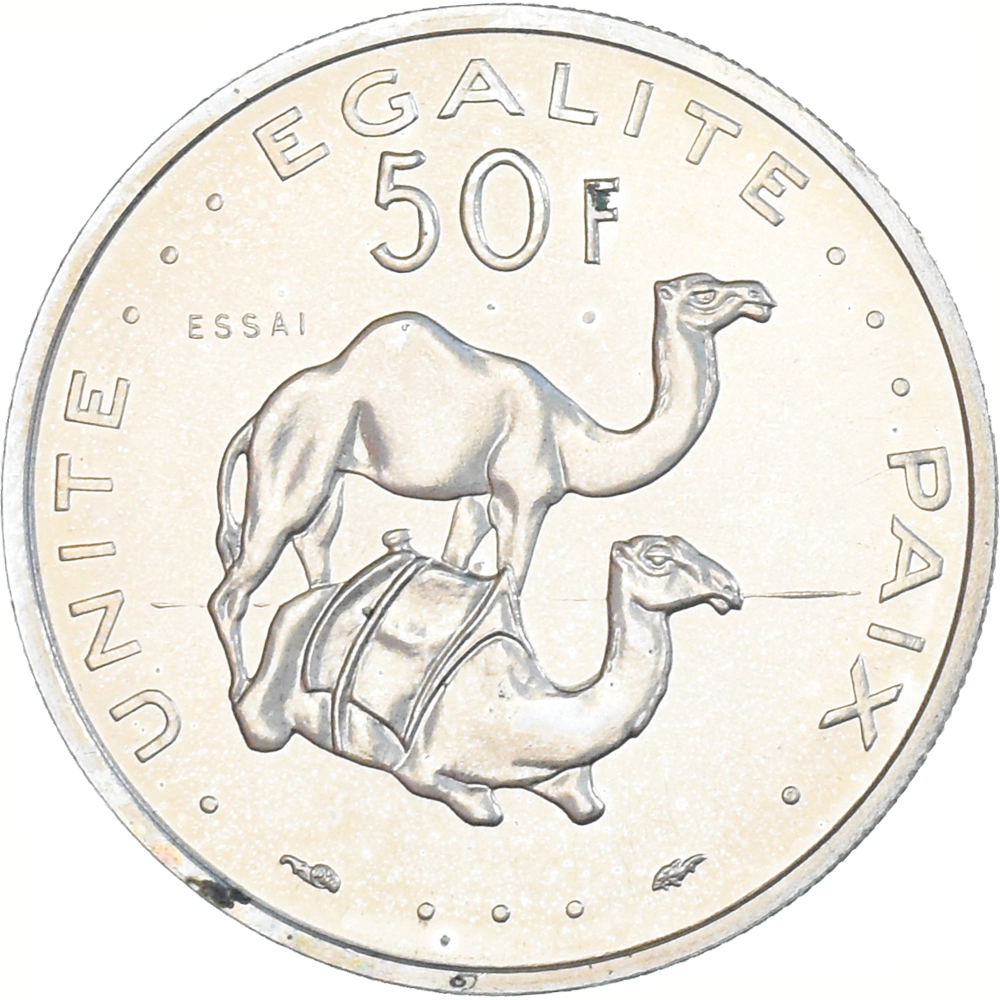Münze, Dschibuti, 50 Francs, 1977, Monnaie de Paris, ESSAI, STGL