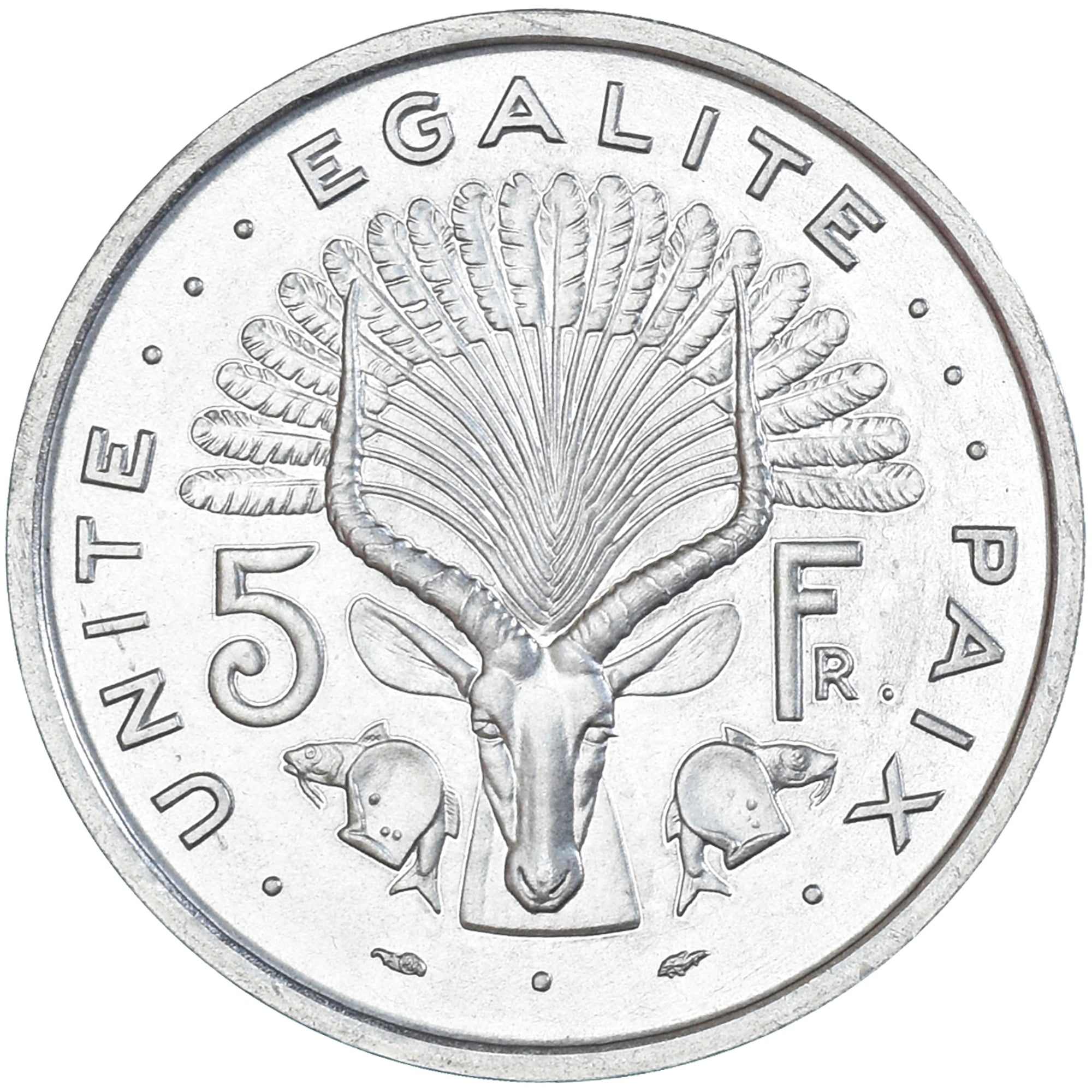 Münze, Dschibuti, 5 Francs, 1977, Monnaie de Paris, ESSAI, STGL, Aluminium