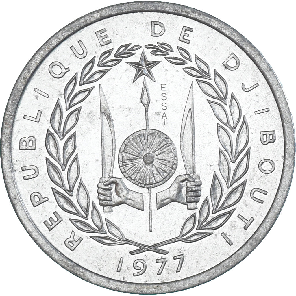 Münze, Dschibuti, Franc, 1977, Monnaie de Paris, ESSAI, STGL, Aluminium, KM:E1