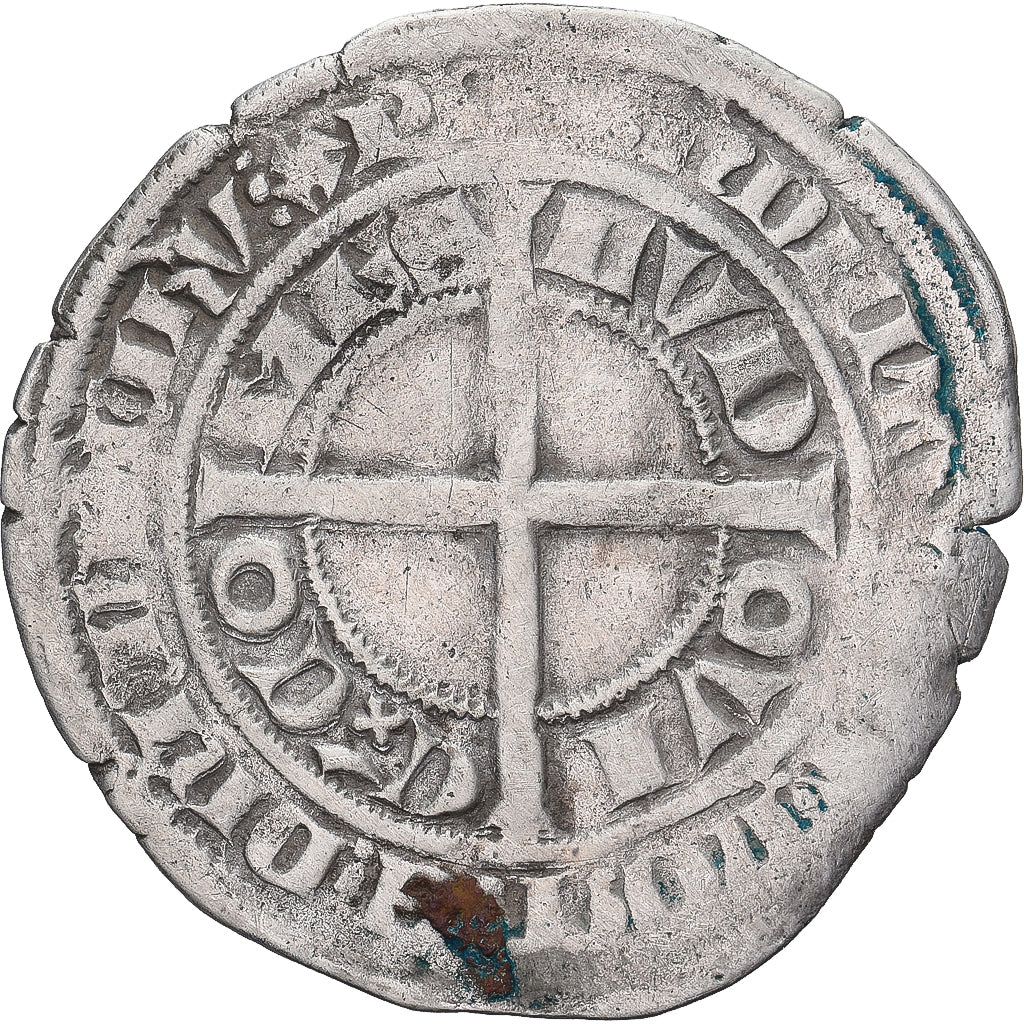 Moneda, Francia, Flanders, Louis II de Mâle, Gros, 1346-1384, BC+, Plata