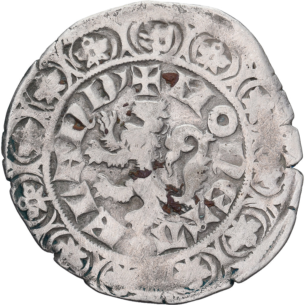 Moneda, Francia, Flanders, Louis II de Mâle, Gros, 1346-1384, BC+, Plata
