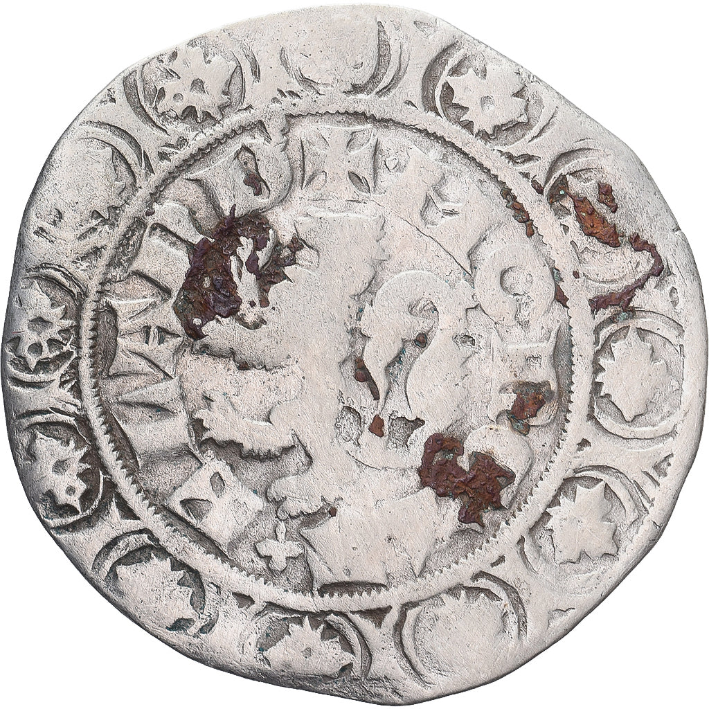 Moneda, Francia, Flanders, Louis II de Mâle, Gros, 1346-1384, BC+, Plata