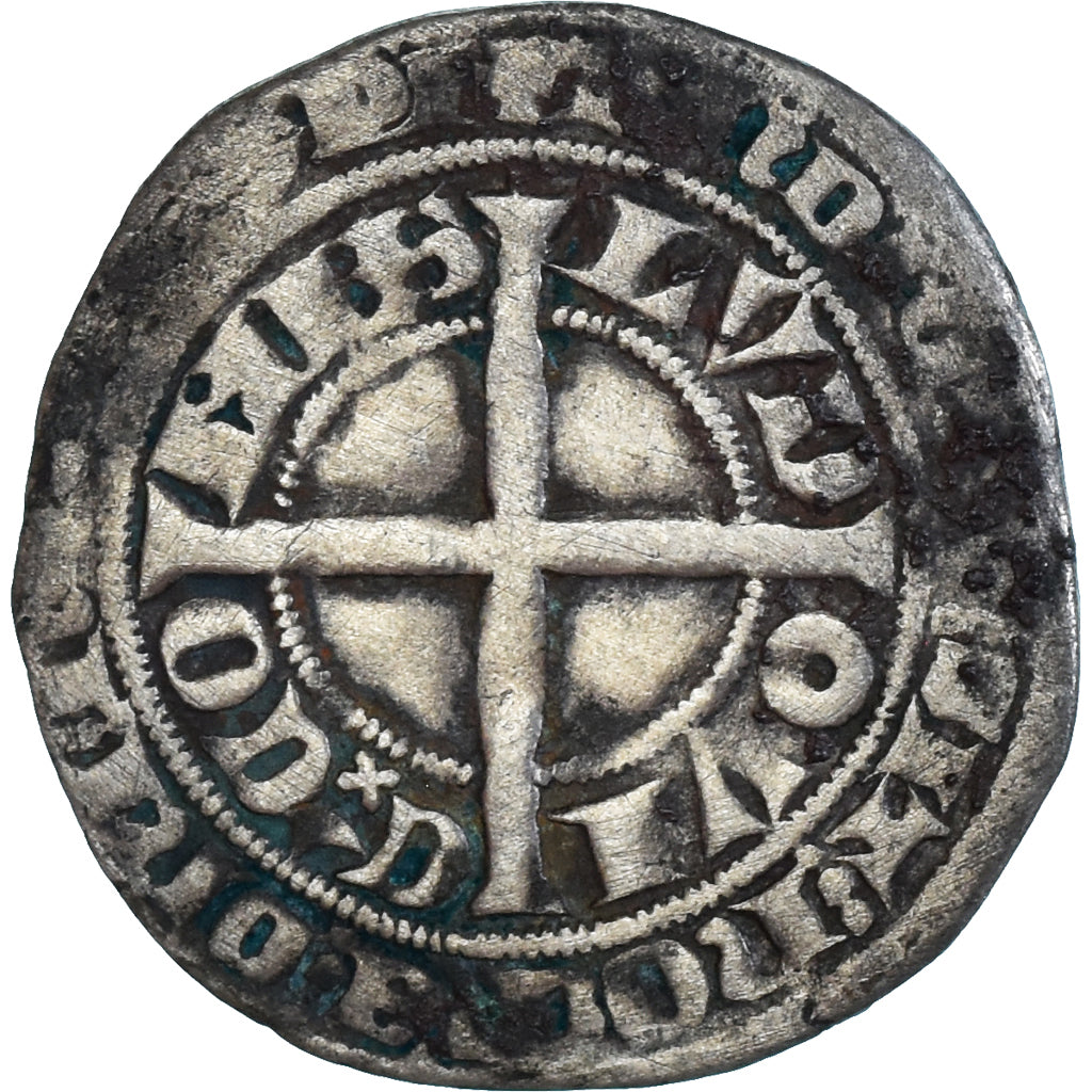 Moneta, Francia, Flanders, Louis II de Mâle, Gros, 1346-1384, MB+, Argento