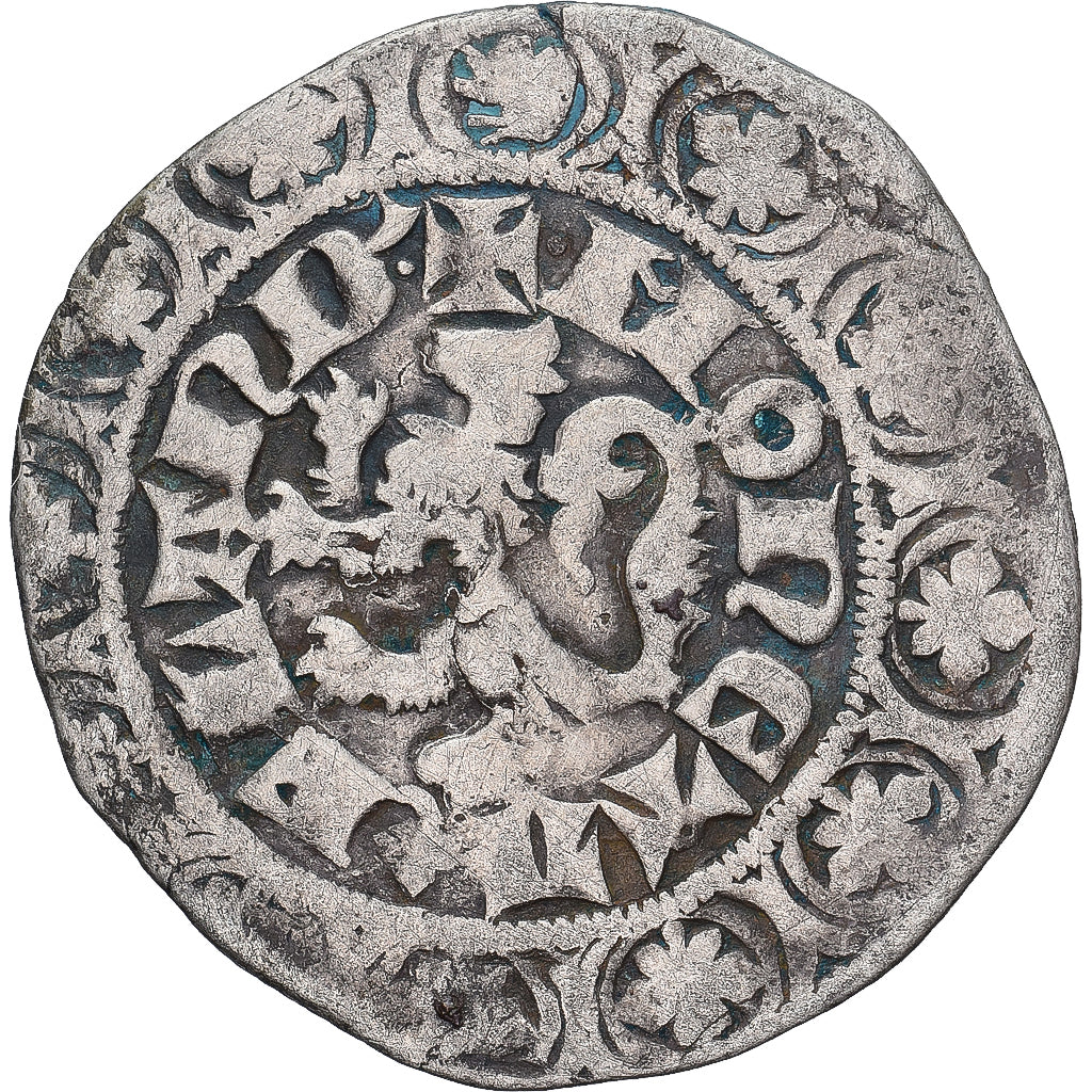 Moneda, Francia, Flanders, Louis II de Mâle, Gros, 1346-1384, BC+, Plata
