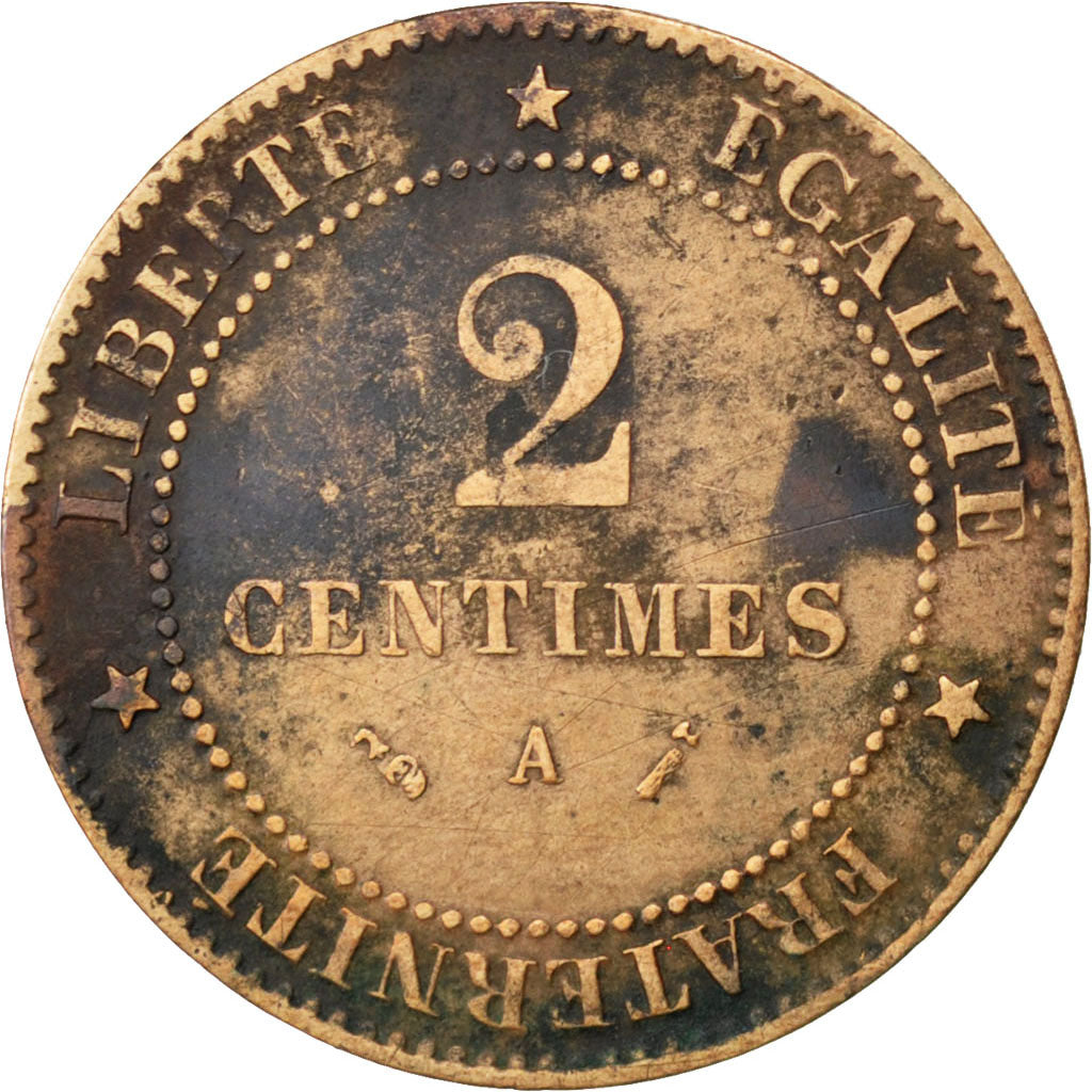 Coin, France, Cérès, 2 Centimes, 1889, Paris, EF(40-45), Bronze, KM:827.1