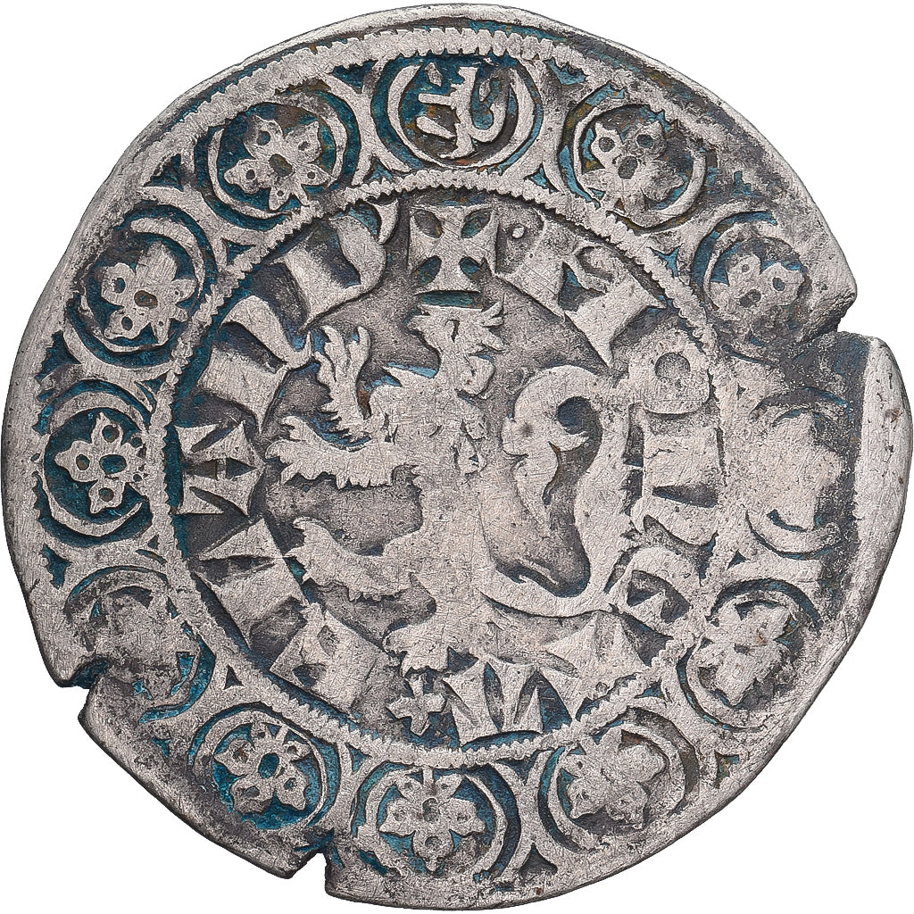 Munten, Frankrijk, Vlaanderen, Louis II de Mâle, Gros, 1346-1384, FR+, Zilver