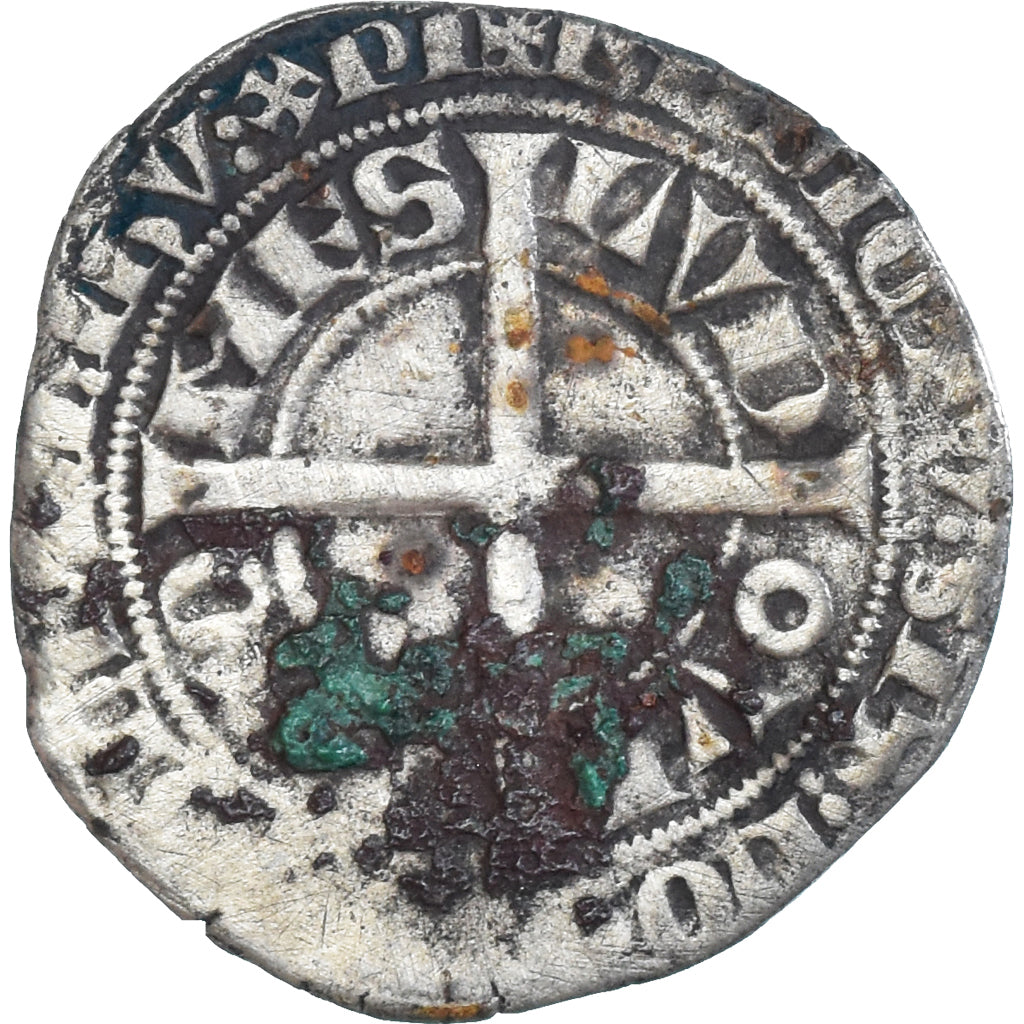 Moneta, Francia, Flanders, Louis II de Mâle, Gros, 1346-1384, MB, Argento