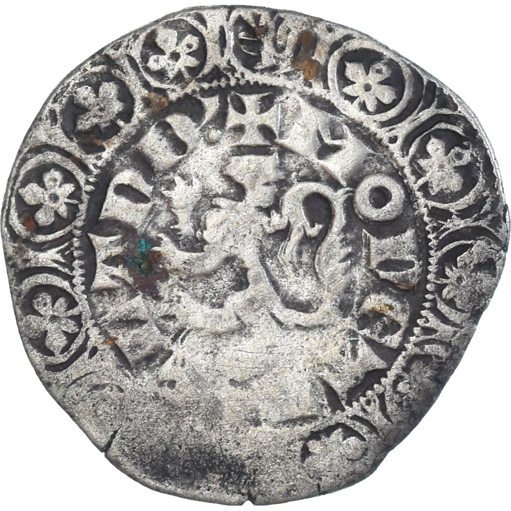 Moneta, Francia, Flanders, Louis II de Mâle, Gros, 1346-1384, MB, Argento