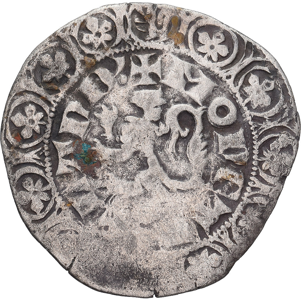 Moneda, Francia, Flanders, Louis II de Mâle, Gros, 1346-1384, BC+, Plata
