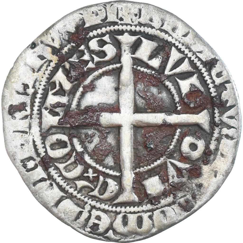 Moneta, Francia, Flanders, Louis II de Mâle, Gros, 1346-1384, MB, Argento