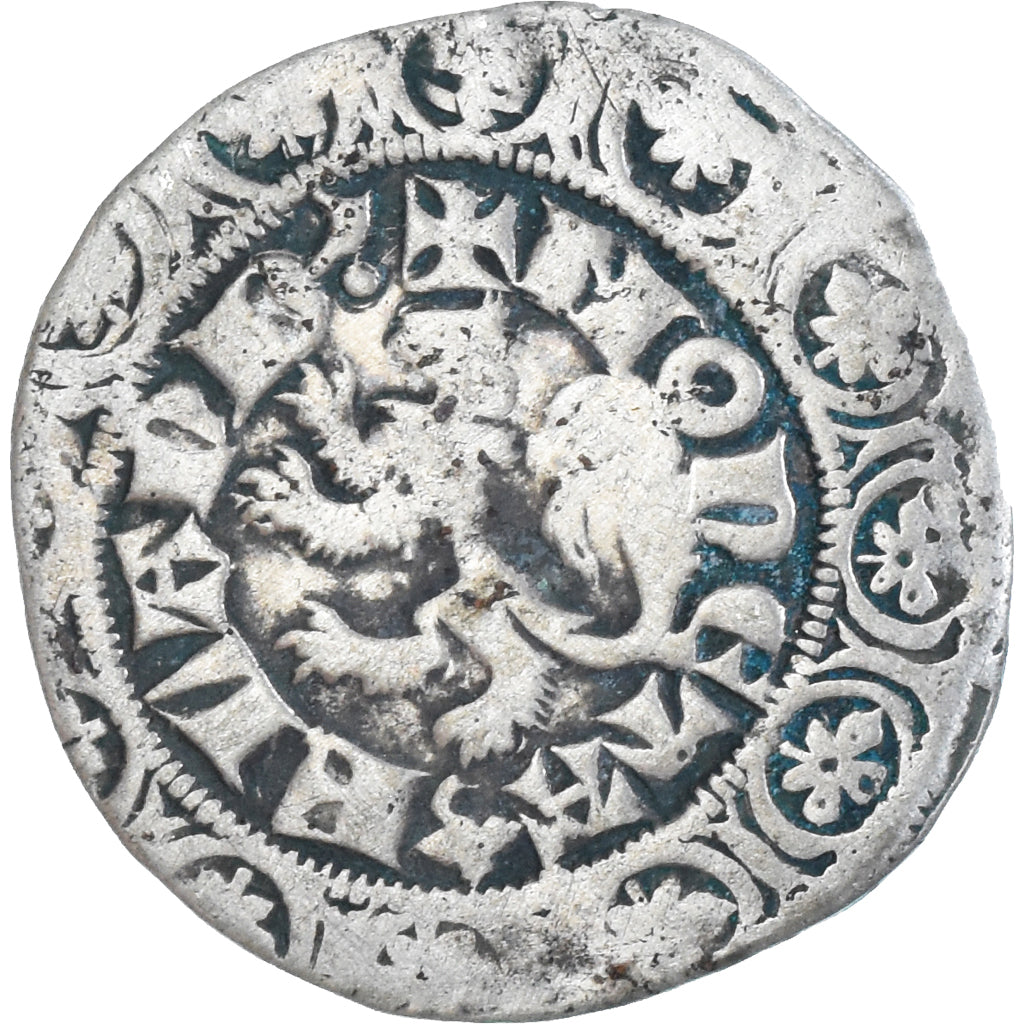 Moneta, Francia, Flanders, Louis II de Mâle, Gros, 1346-1384, MB, Argento