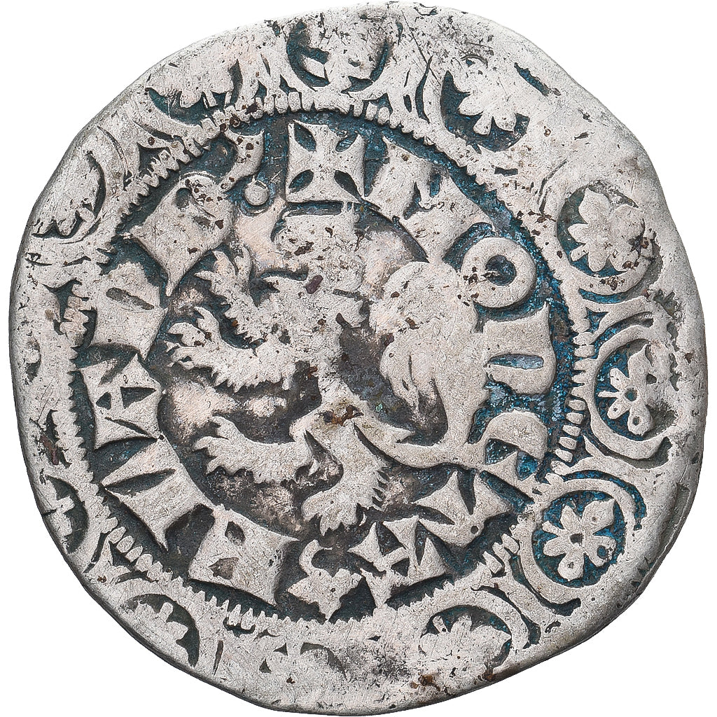 Moneda, Francia, Flanders, Louis II de Mâle, Gros, 1346-1384, BC+, Plata