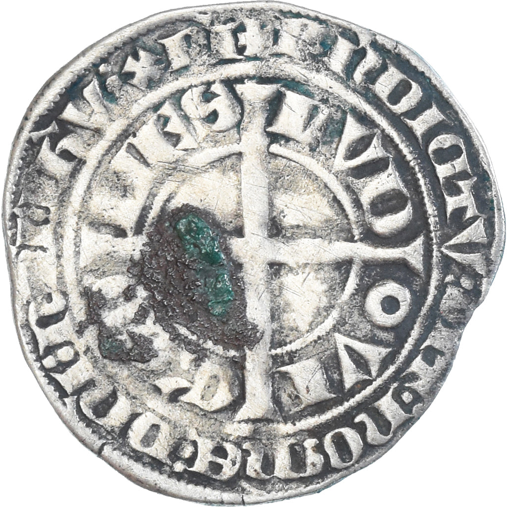 Moneta, Francia, Flanders, Louis II de Mâle, Gros, 1346-1384, MB, Argento