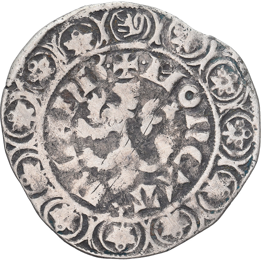 Moneda, Francia, Flanders, Louis II de Mâle, Gros, 1346-1384, BC+, Plata