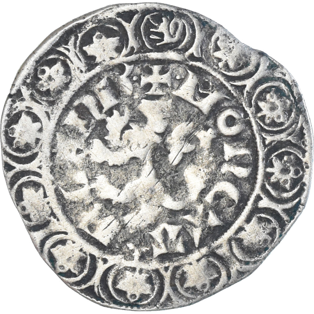 Moneta, Francia, Flanders, Louis II de Mâle, Gros, 1346-1384, MB, Argento