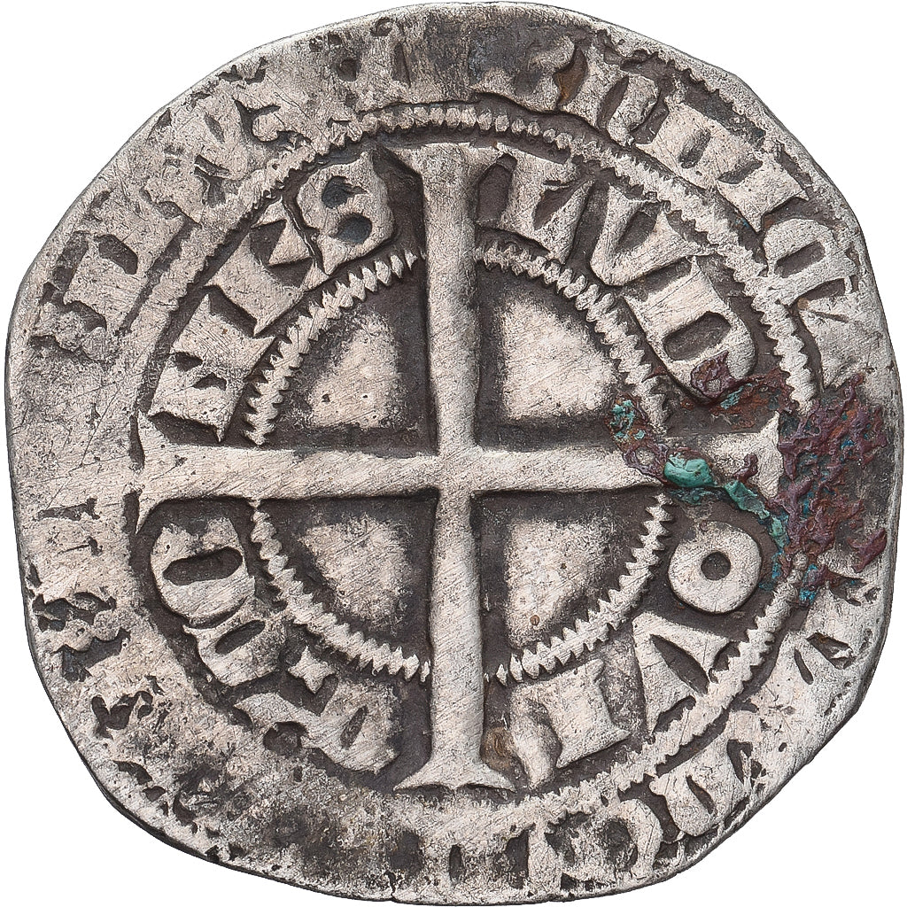 Moneda, Francia, Flanders, Louis II de Mâle, Gros, 1346-1384, BC+, Plata