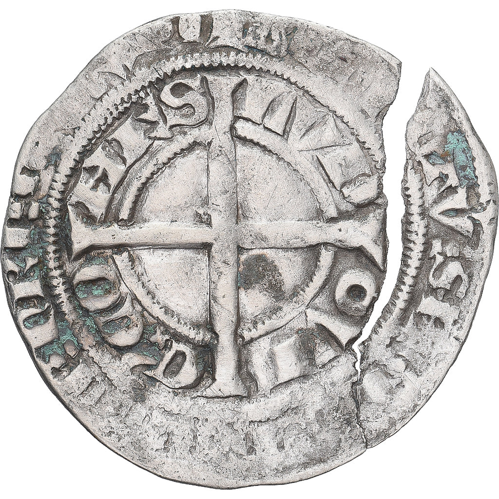 Moneda, Francia, Flanders, Louis II de Mâle, Gros, 1346-1384, BC+, Plata