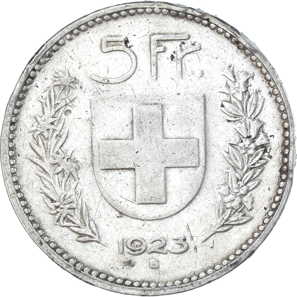 Munten, Zwitserland, 5 Francs, 1923, Bern, ZF, Zilver, KM:37