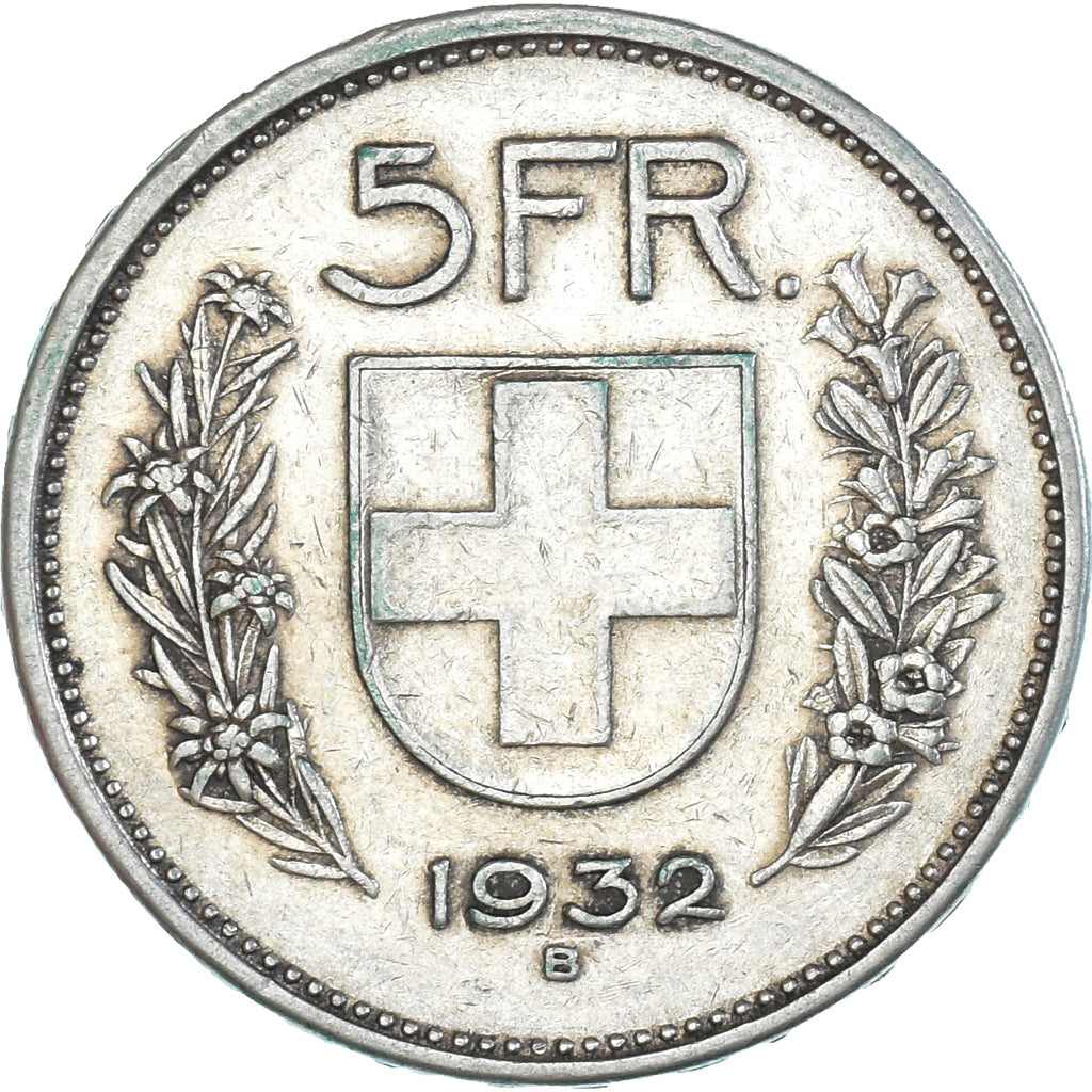 Moneda, Suiza, 5 Francs, 1932, Bern, MBC, Plata, KM:40