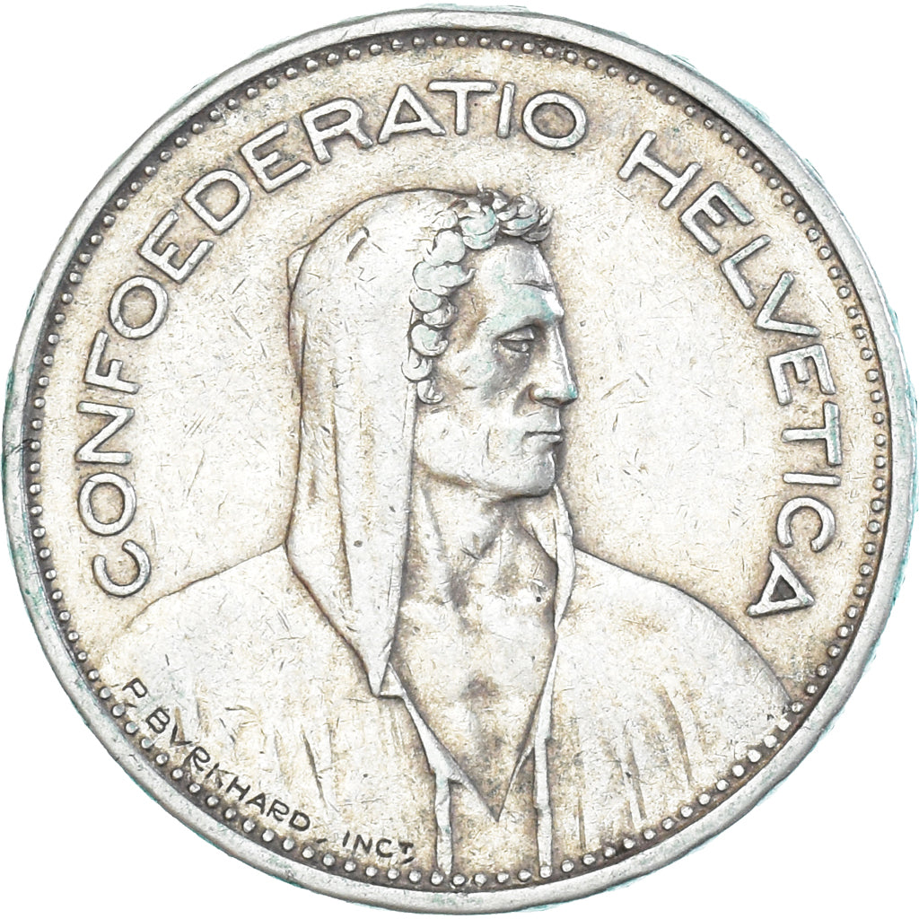 Coin, Switzerland, 5 Francs, 1935, Bern, EF(40-45), Silver, KM:40