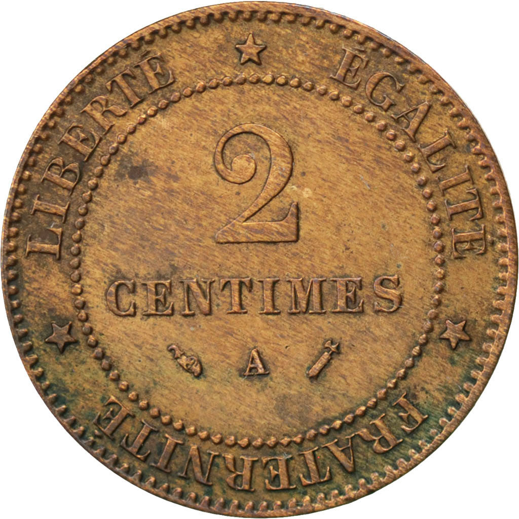 Coin, France, Cérès, 2 Centimes, 1892, Paris, AU(50-53), Bronze, KM:827.1