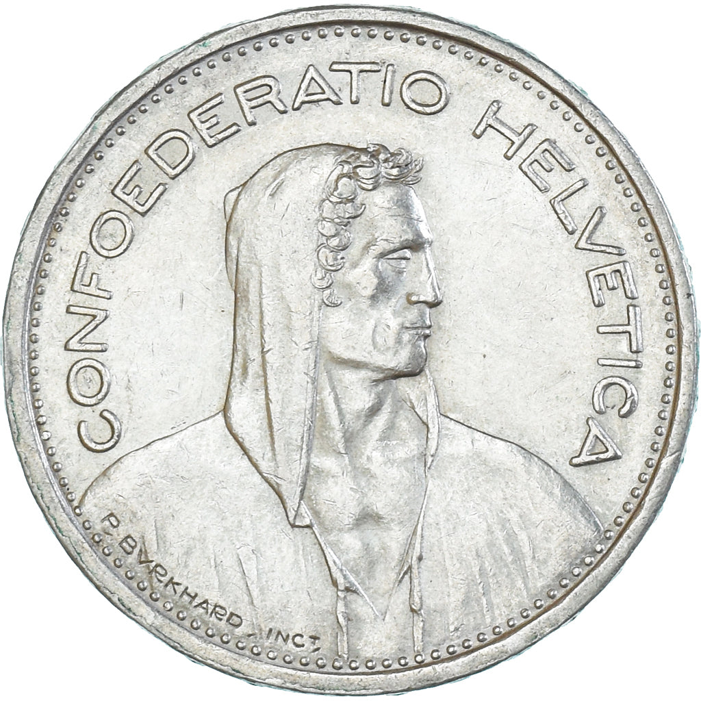 Moneda, Suiza, 5 Francs, 1954, Bern, MBC+, Plata, KM:40