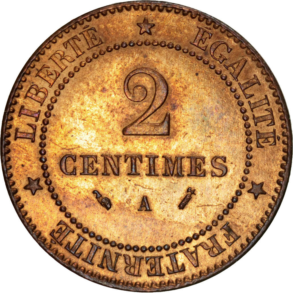 Coin, France, Cérès, 2 Centimes, 1894, Paris, AU(55-58), Bronze, KM:827.1