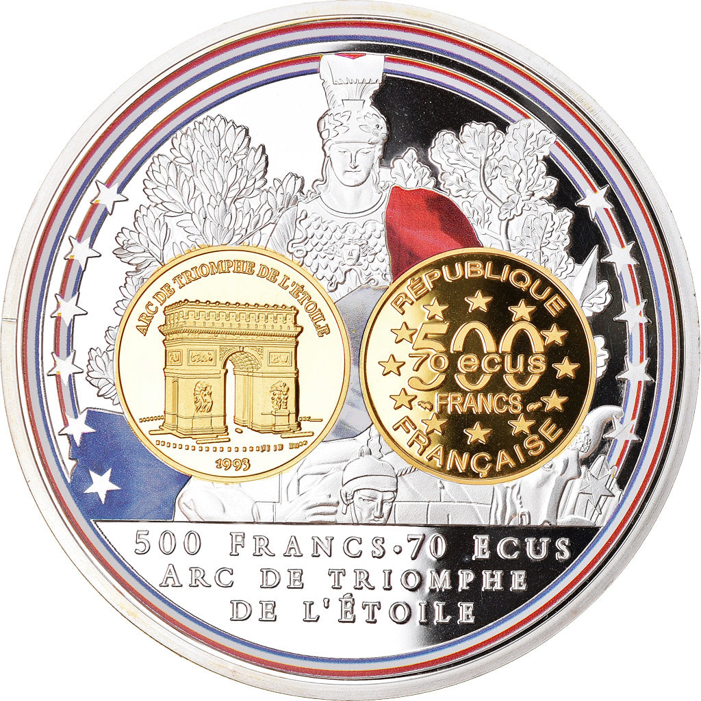 France, Medal, Adieu au Franc, 500 Francs Arc de Triomphe de l'Etoile, 2016