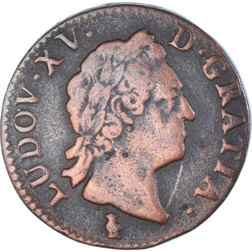 Münze, Frankreich, Louis XV, Sol à la vieille tête, 1772, Troyes, S+, Kupfer