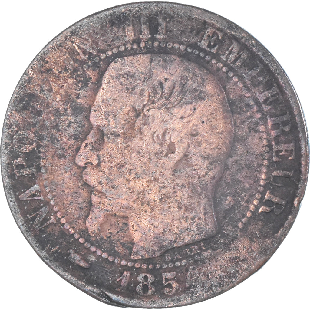 Coin, France, Napoleon III, 5 Centimes, 1854, Strasbourg, VF(20-25), Copper