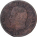 Moneda, Francia, Napoleon III, 5 Centimes, 1854, Strasbourg, BC+, Cobre
