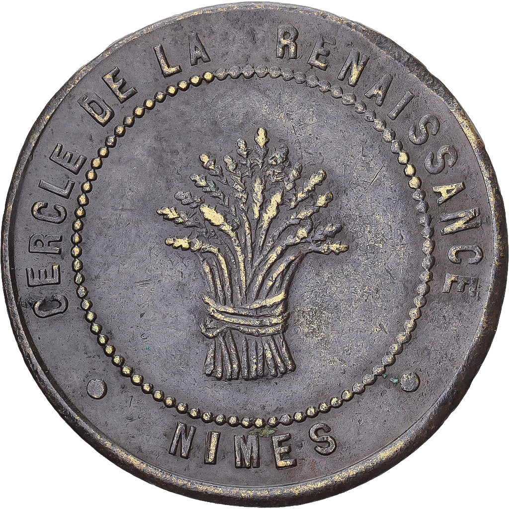 France, 5 Francs, Boulangerie coopérative, Nîmes, TTB, Cuivre