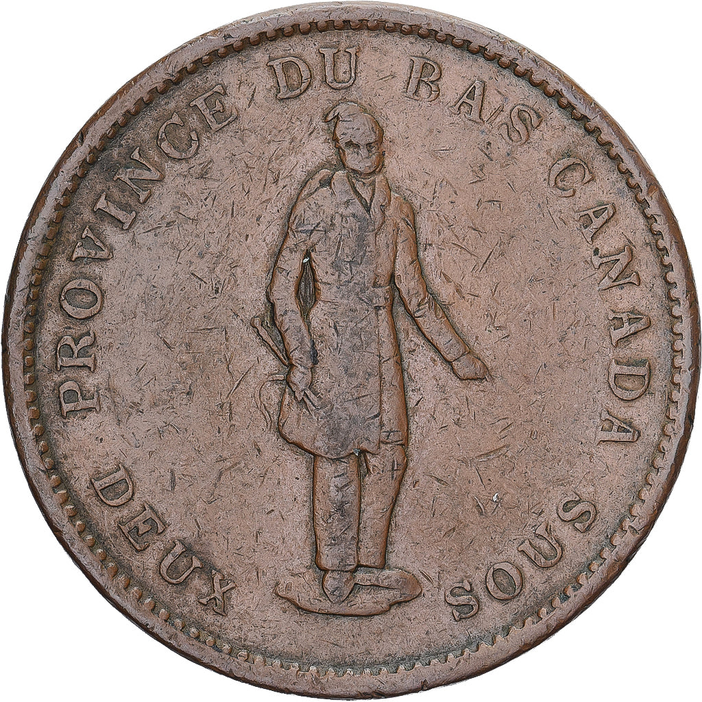 jeton, Canada, LOWER CANADA, 2 Sous, PENNY, 1837, Soho Mint, Birmingham, TB+