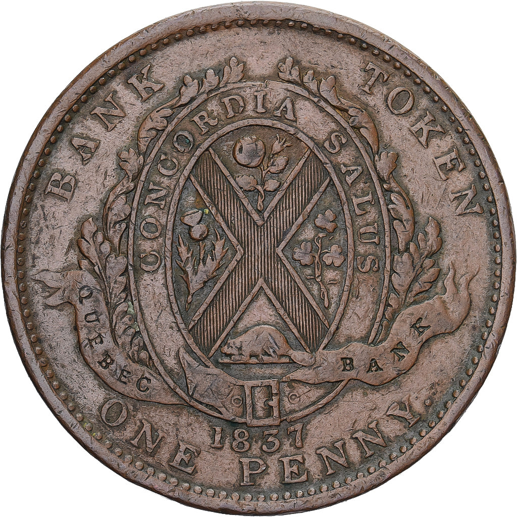 jeton, Canada, LOWER CANADA, 2 Sous, PENNY, 1837, Soho Mint, Birmingham, TB+