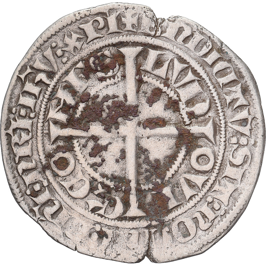 Moneda, Francia, Flanders, Louis II de Mâle, Gros, 1346-1384, BC+, Plata