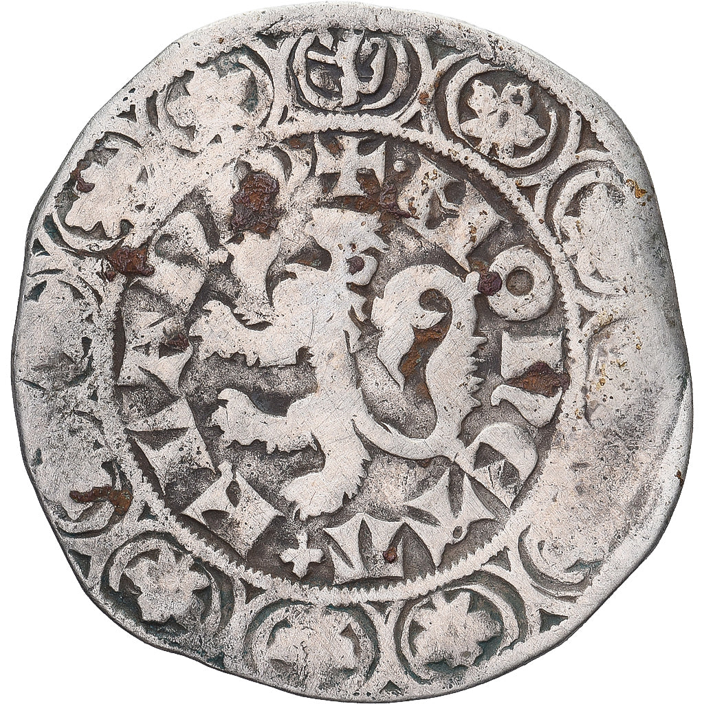 Moneda, Francia, Flanders, Louis II de Mâle, Gros, 1346-1384, BC+, Plata