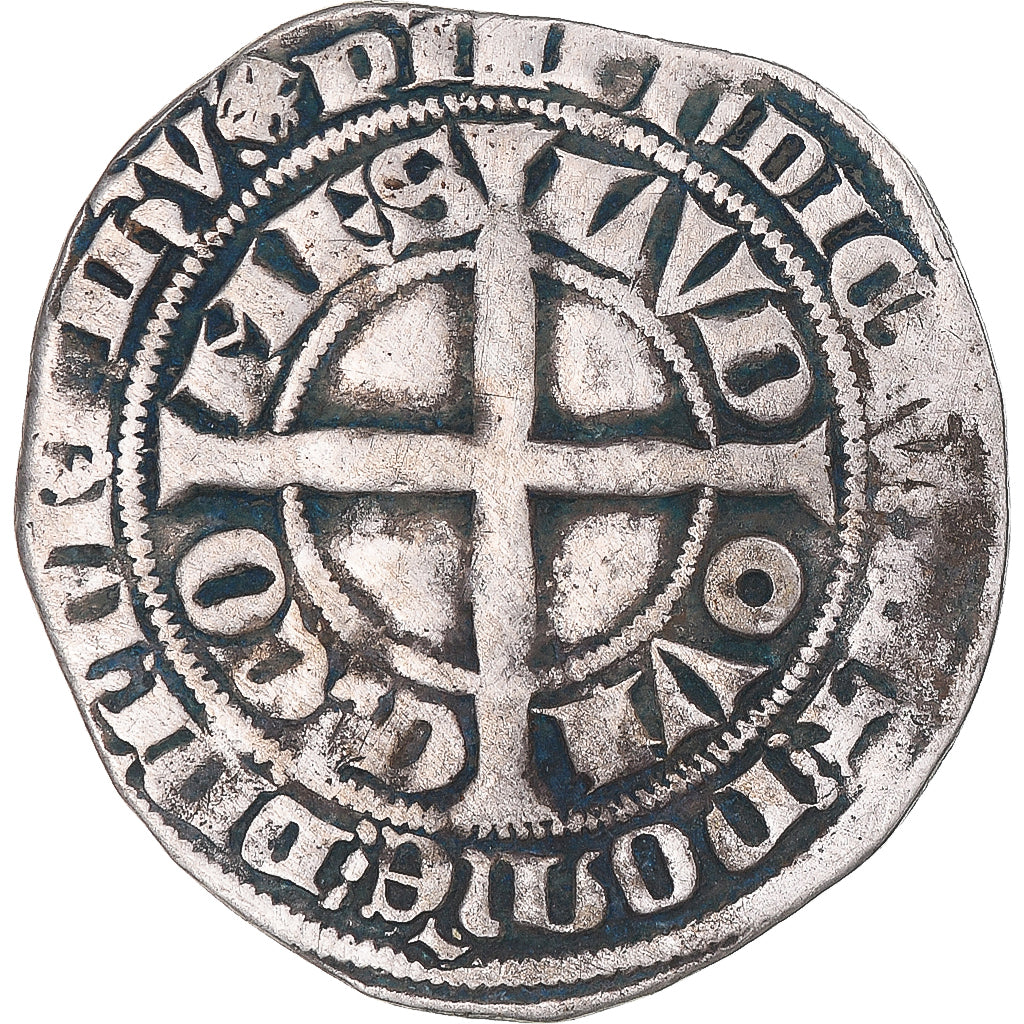 Moneta, Francia, Flanders, Louis II de Mâle, Gros, 1346-1384, MB+, Argento