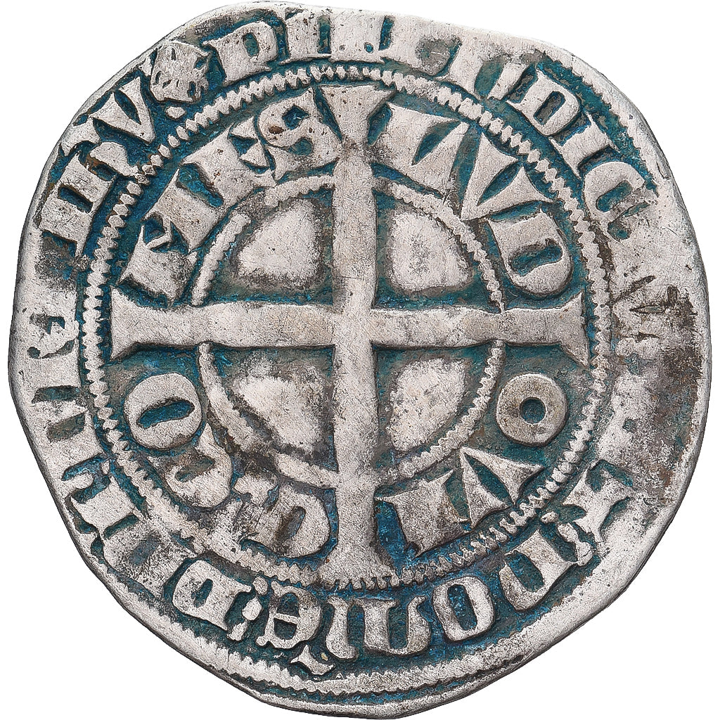 Moneda, Francia, Flanders, Louis II de Mâle, Gros, 1346-1384, BC+, Plata