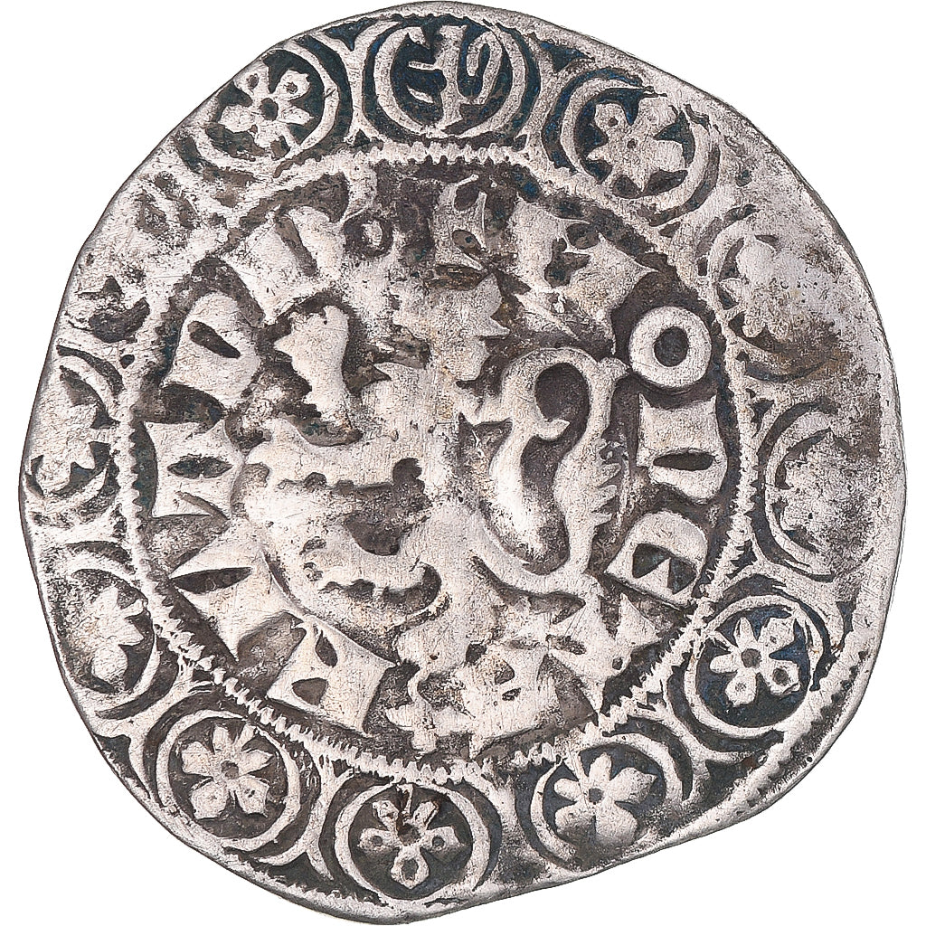 Moneta, Francia, Flanders, Louis II de Mâle, Gros, 1346-1384, MB+, Argento