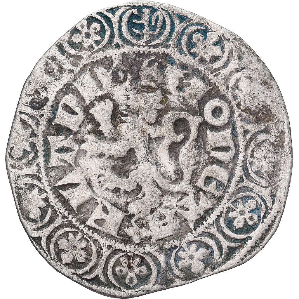 Moneda, Francia, Flanders, Louis II de Mâle, Gros, 1346-1384, BC+, Plata