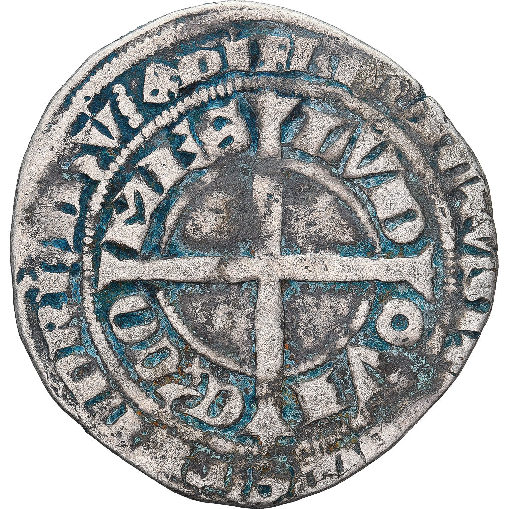Munten, Frankrijk, Vlaanderen, Louis II de Mâle, Gros, 1346-1384, FR+, Zilver
