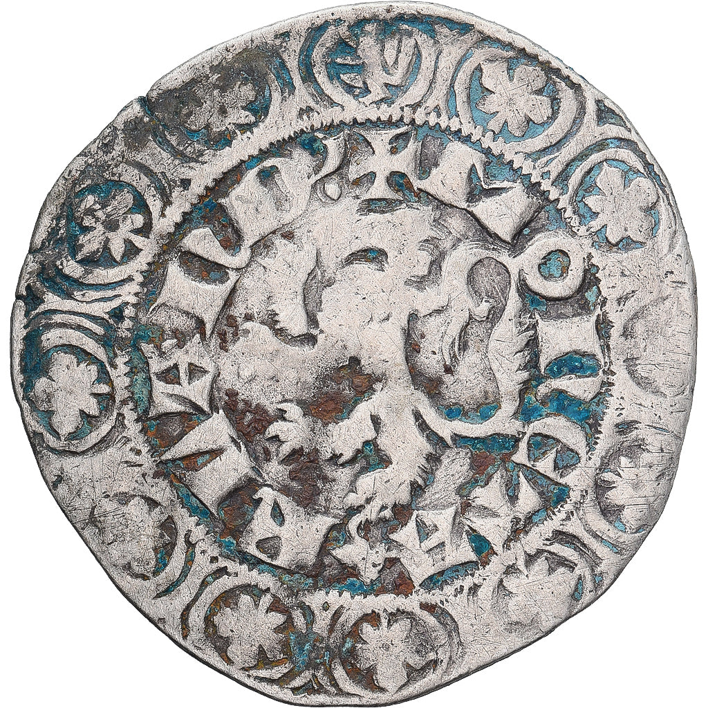 Munten, Frankrijk, Vlaanderen, Louis II de Mâle, Gros, 1346-1384, FR+, Zilver